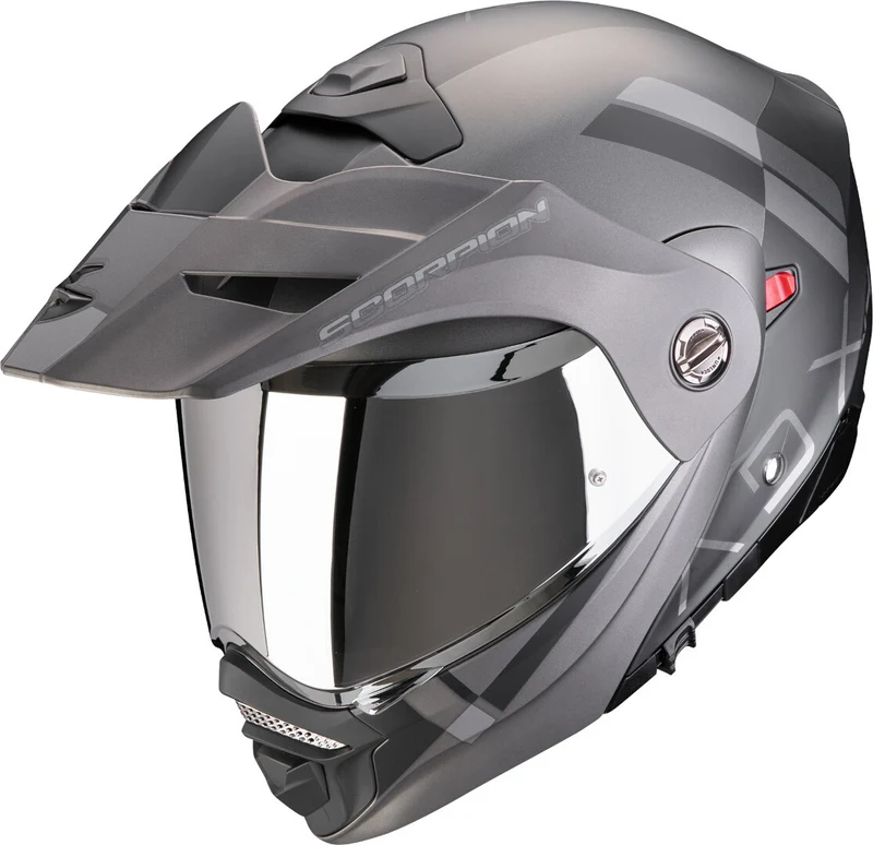 SCORPION ADX 2 GALANE Aventura Moto Casco Negro Mate Plata