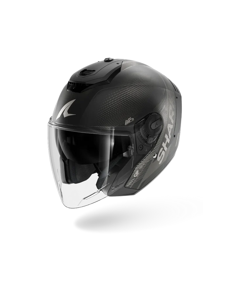 SHARK RS JET CARBON SPEED-TECH Mat Carbon Anthra NEGRO Casco De Moto