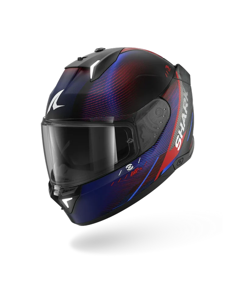 SHARK SPARTAN RS SPEED-TECH Mat NEGRO Azul Rojo Casco De Moto