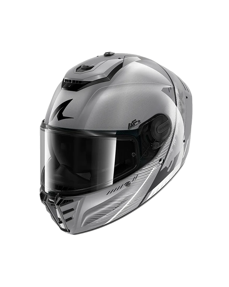 SHARK SPARTAN RS SPEED-TECH Plata Blanco NEGRO Casco De Moto