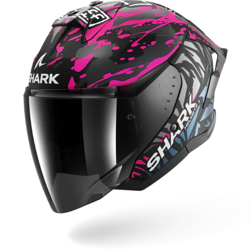 SHARK SKWAL JET CUP REPLICA NEGRO AZUL VIOLETA Casco De Moto
