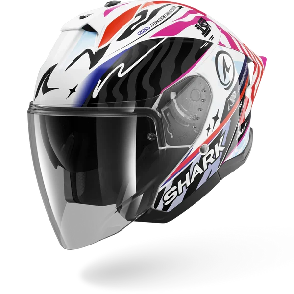 SHARK SKWAL JET CUP SPEED-FANCY NEGRO Blanco Naranja Casco De Moto