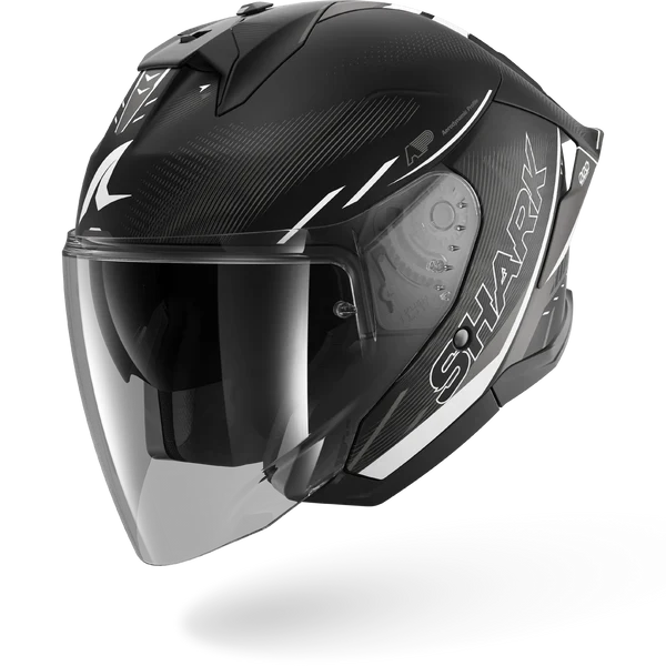 SHARK SKWAL JET CUP SPEED-TECH Mat NEGRO Blanco Anthra Casco De Moto