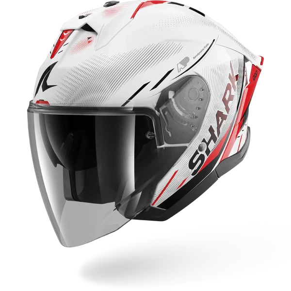 SHARK SKWAL JET CUP SPEED-TECH Blanco Rojo NEGRO Casco De Moto