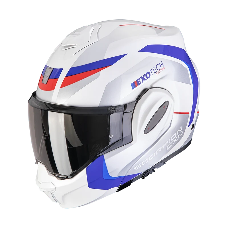 SCORPION EXO-TECH EVO PRO ACUTI CASCO DE MOTO Blanco-Azul-Rojo