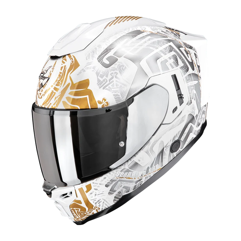SCORPION EXO-1500 AIR APUS CASCO DE MOTO Blanco Perla-Gris-Dorado