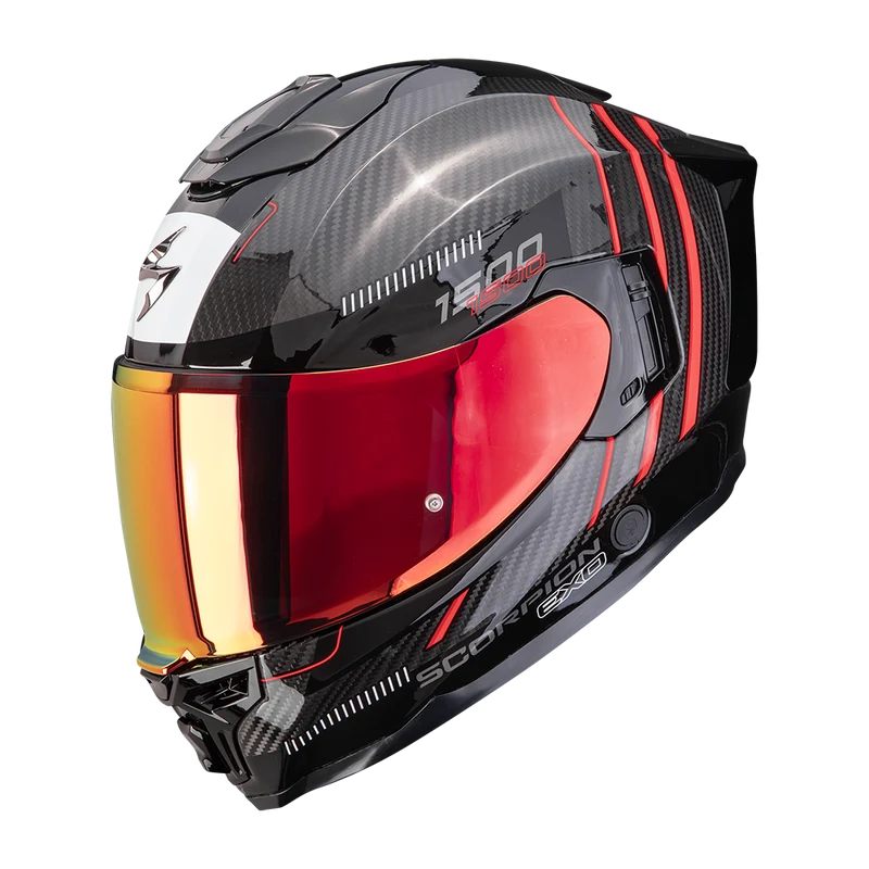 SCORPION EXO-1500 CARBON AIR ZITY CASCO DE MOTO Negro-Rojo