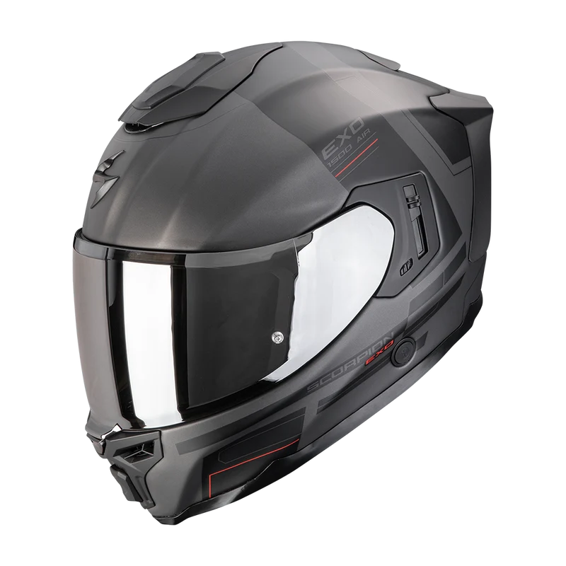 SCORPION EXO-1500 AIR DUAL CASCO DE MOTO Plata Mate-Negro-Rojo