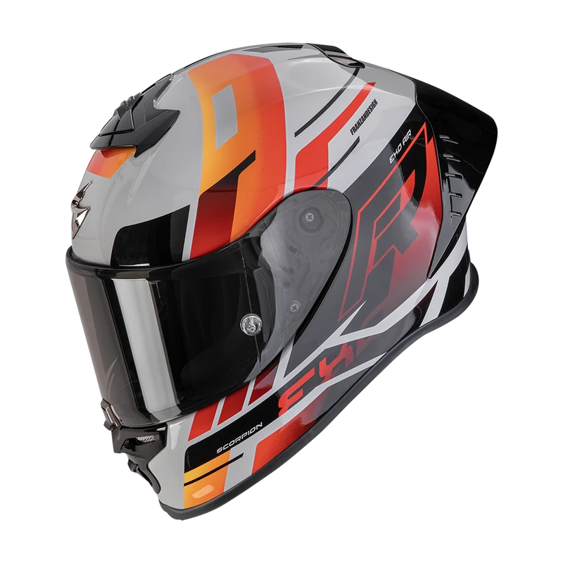 SCORPION EXO-R1 EVO II AIR ADRENALINE CASCO DE MOTO Gris-Rojo-Naranja