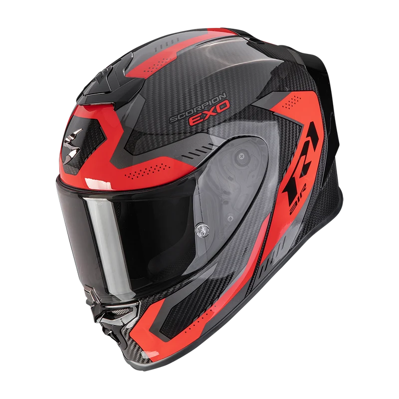 SCORPION EXO-R1 EVO CARBON AIR PROPEL CASCO DE MOTO Negro-Rojo