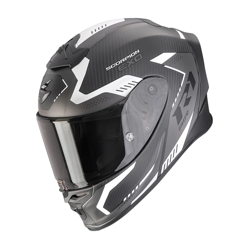 SCORPION EXO-R1 EVO CARBON AIR PROPEL CASCO DE MOTO Negro-Mate-Plata