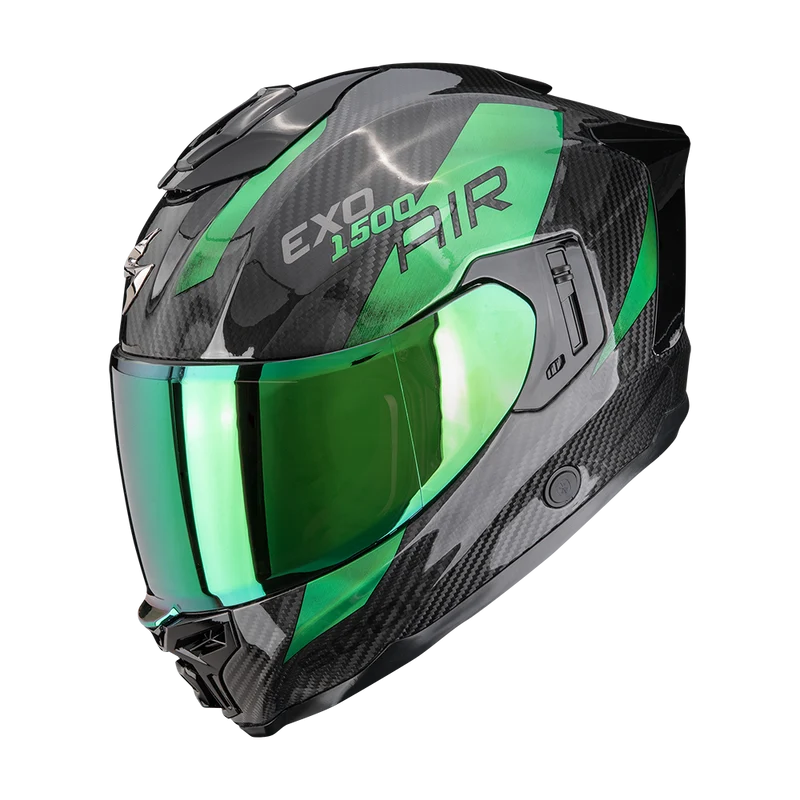 SCORPION EXO-1500 CARBON AIR PLATED CASCO DE MOTO NEGRO VERDE