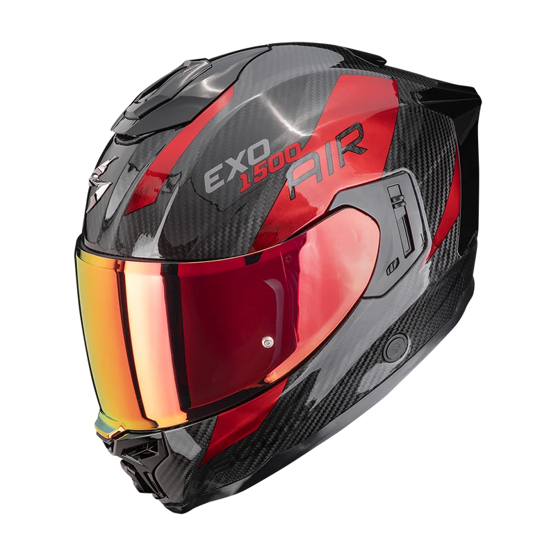 SCORPION EXO-1500 CARBON AIR PLATED CASCO DE MOTO NEGRO ROJO
