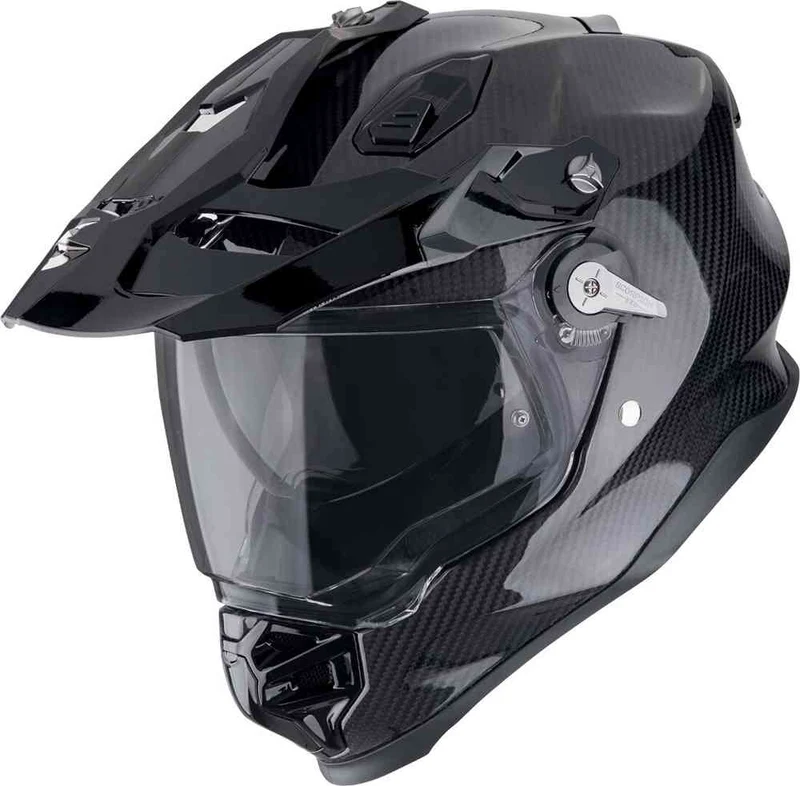SCORPION ADF-9000 CARBON AIR SOLID Aventura Moto Casco Negro