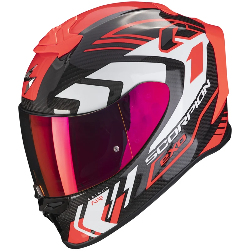 SCORPION - EXO R1 EVO CARBON AIR SUPRA Negro-Rojo