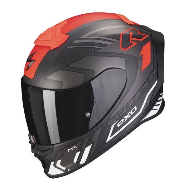 SCORPION - EXO R1 EVO CARBON AIR SUPRA Negro mate-Plata-Blanco