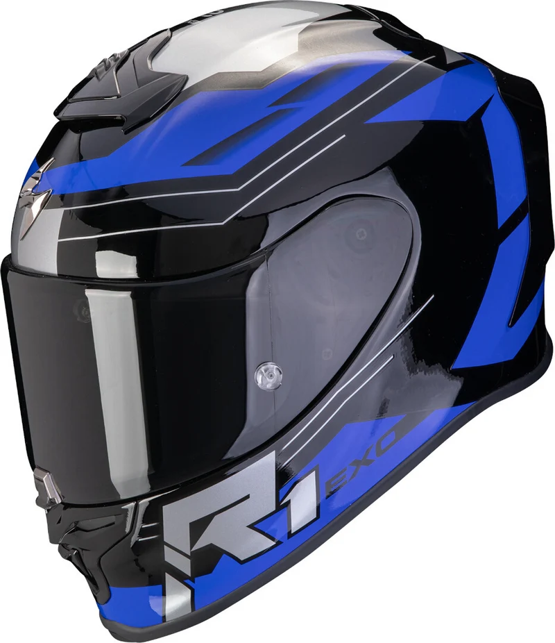 SCORPION - EXO R1 EVO AIR BLAZE Negro-Azul