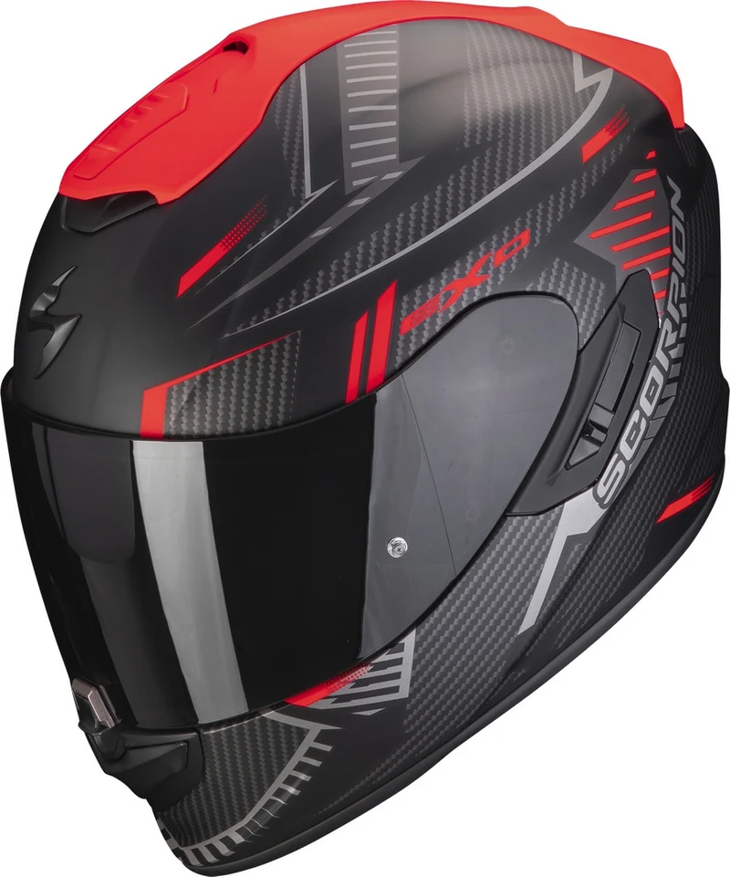 SCORPION - EXO 1400 EVO AIR SHELL Negro mate-Rojo