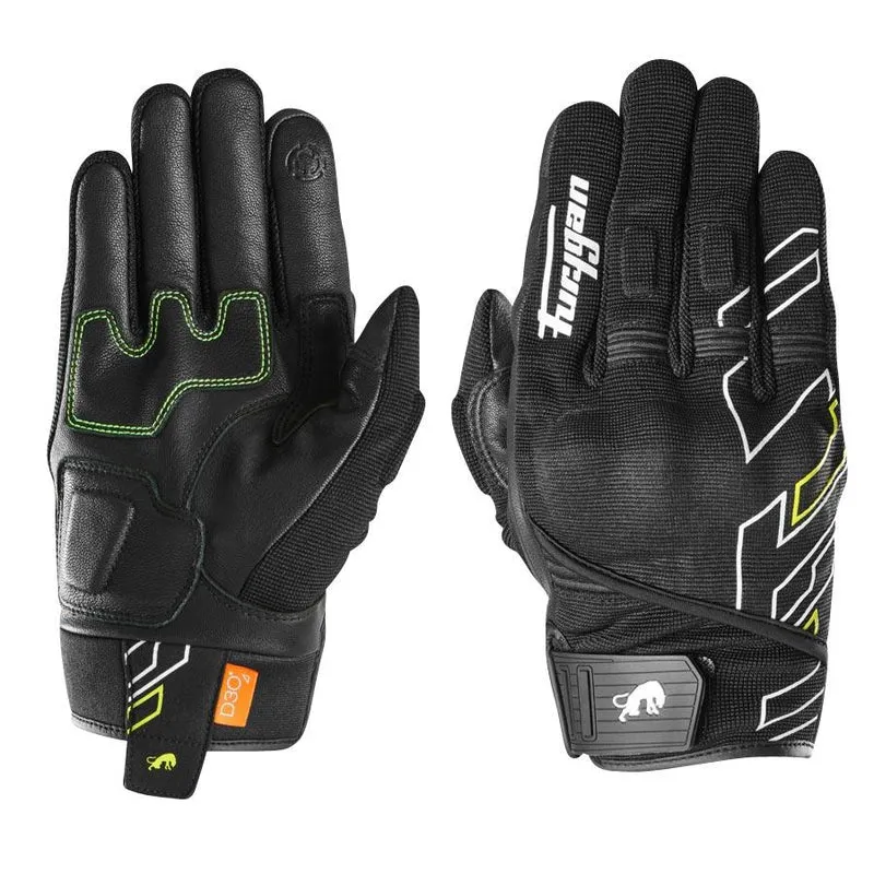 Gants moto été homme - Jet Neon D3O® Noir et Fluo