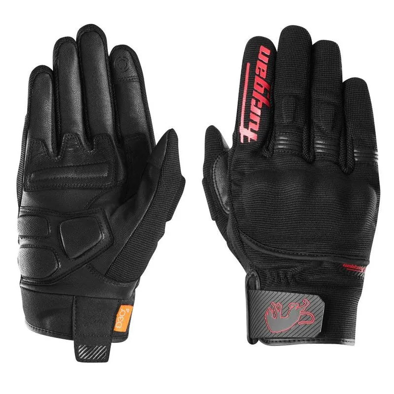 Gants moto été homme - Jet D3O® Evo Noir et Rouge