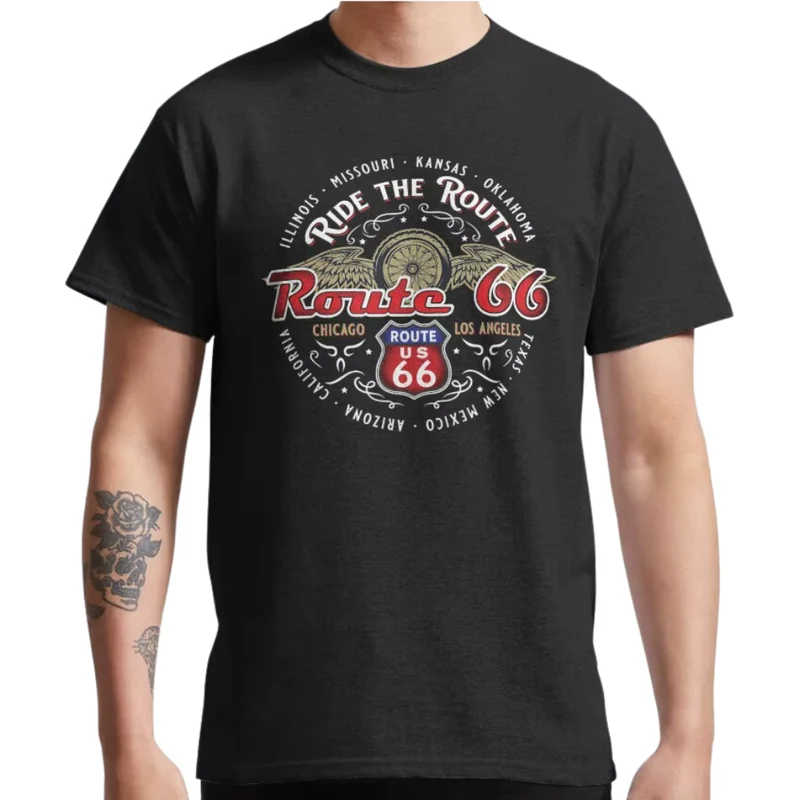 T-shirt moto - Route 66 Ride the route