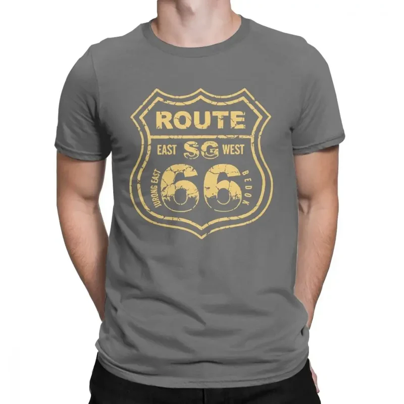 T-shirt moto - Route 66 SG gris