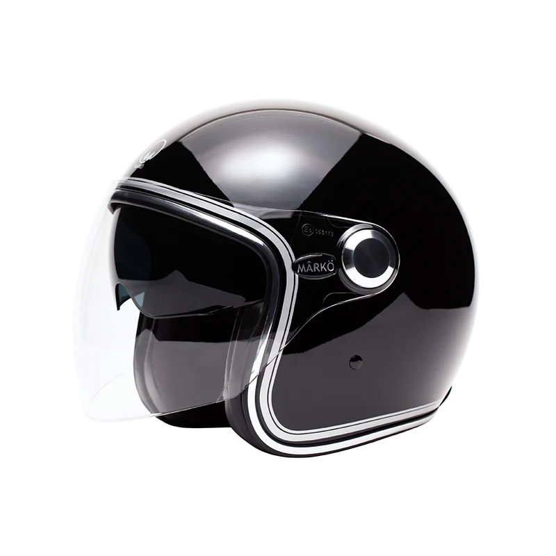 Casque jet moto - Boreal noir chromé