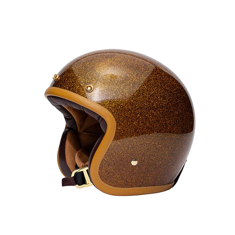 Casque jet moto - The Classic marron