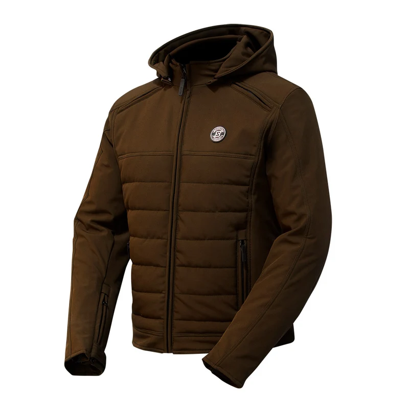 Blouson de moto homme - Softshell marron