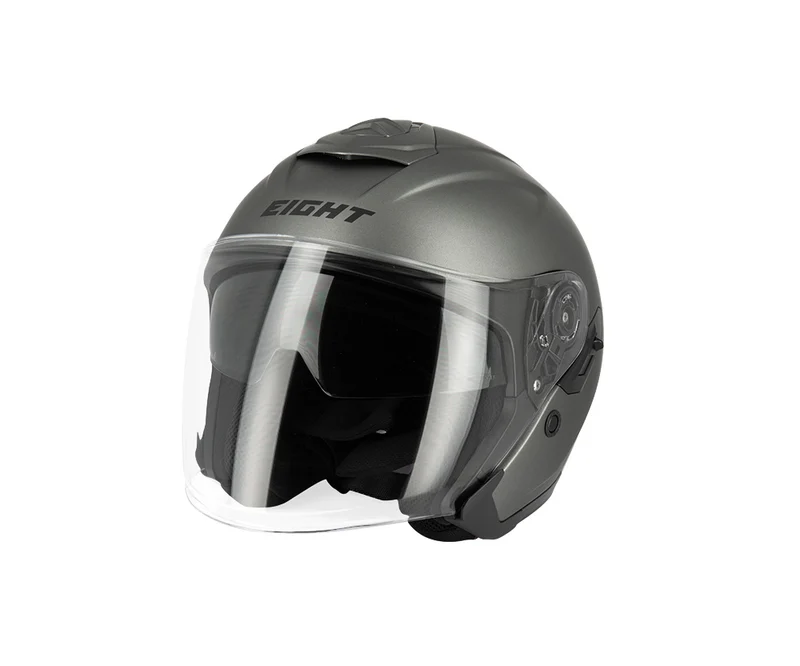Casque jet moto - E-Tech Gris