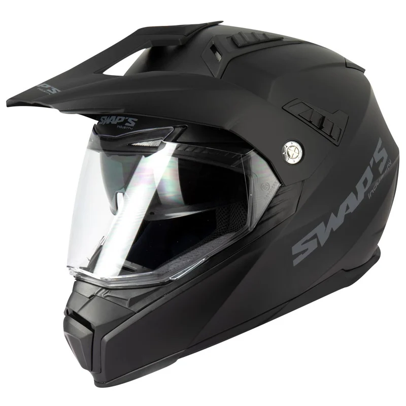 Casque Moto Cross - Enduro S789 Noir Mat