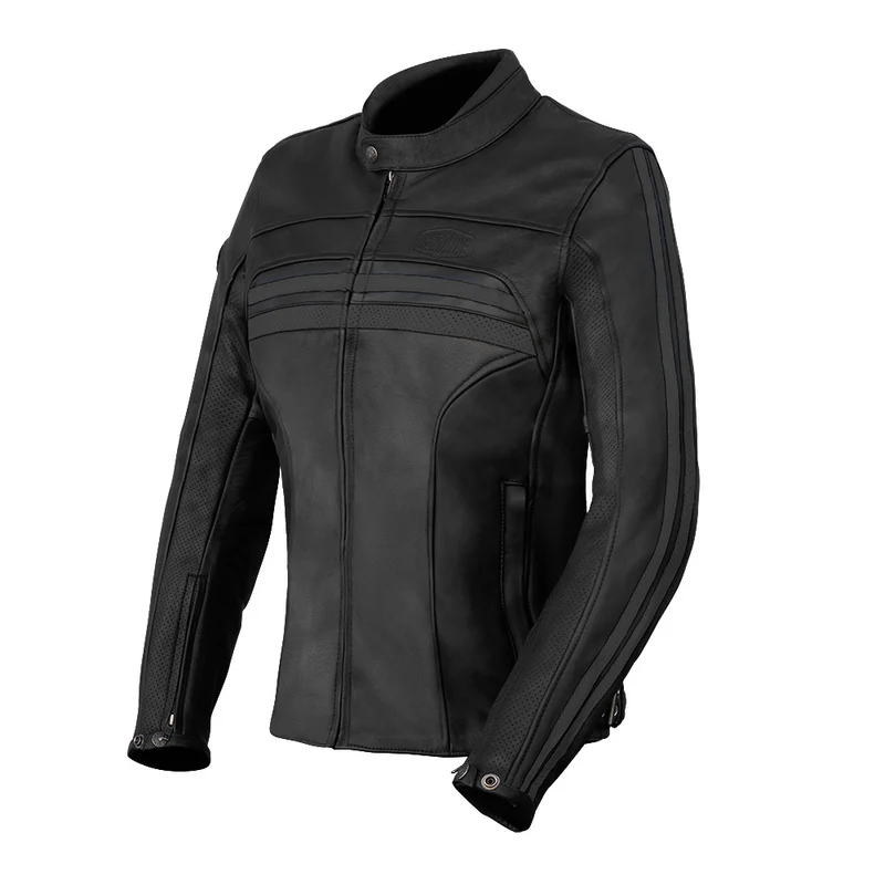 Blouson de moto en cuir femme - Enfield noir