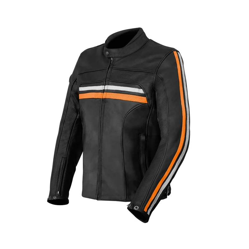 Blouson de moto homme A - Enfield orange & beige