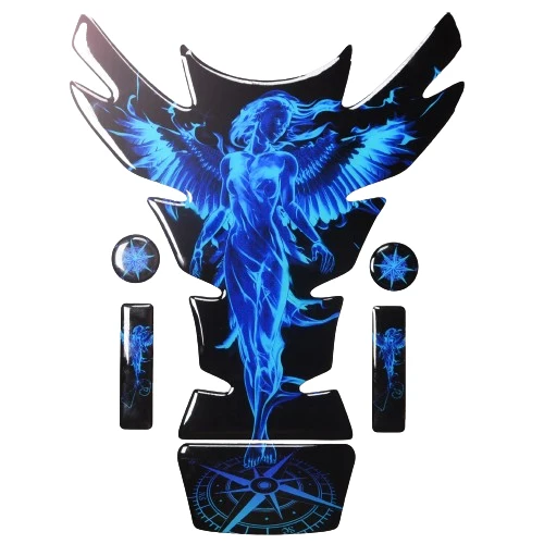 Protège réservoir moto – Ange bleu