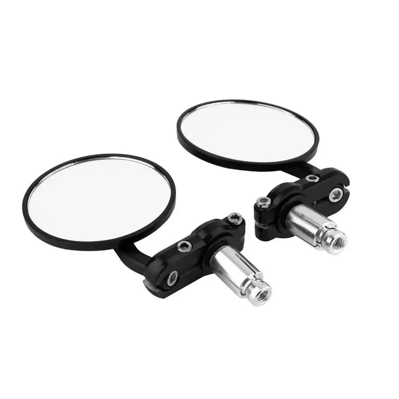 Rétroviseurs rond noir de moto fixation guidon