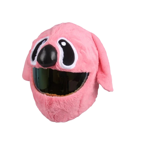 Housse casque moto - Peluche rose