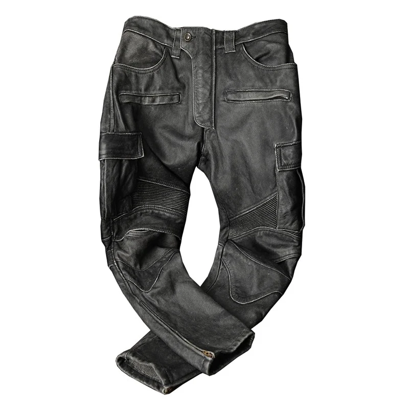 Pantalon de moto vintage en cuir