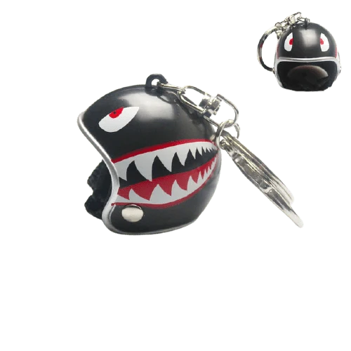 Porte clé moto casque requin