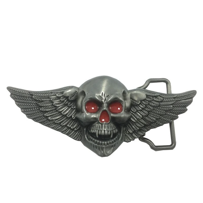 Boucle de ceinture homme biker tête de mort