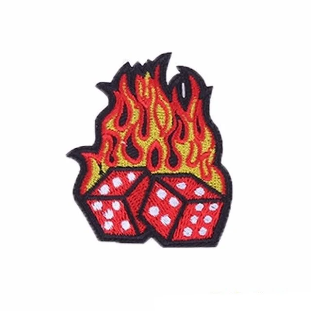 Patch biker - Dés enflammés