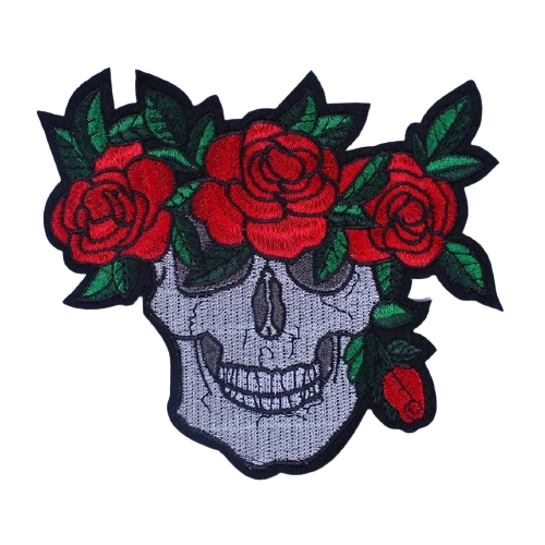 Écusson biker - strass et rose