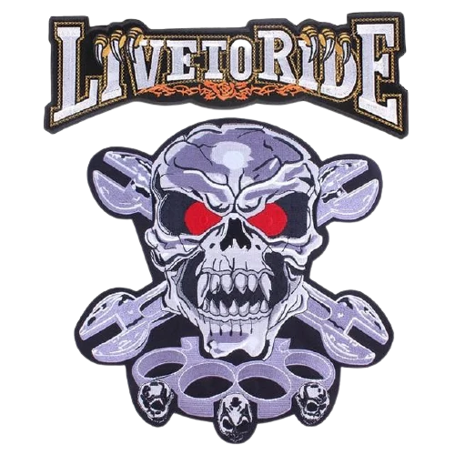 Patch biker - Tête de mort live to ride