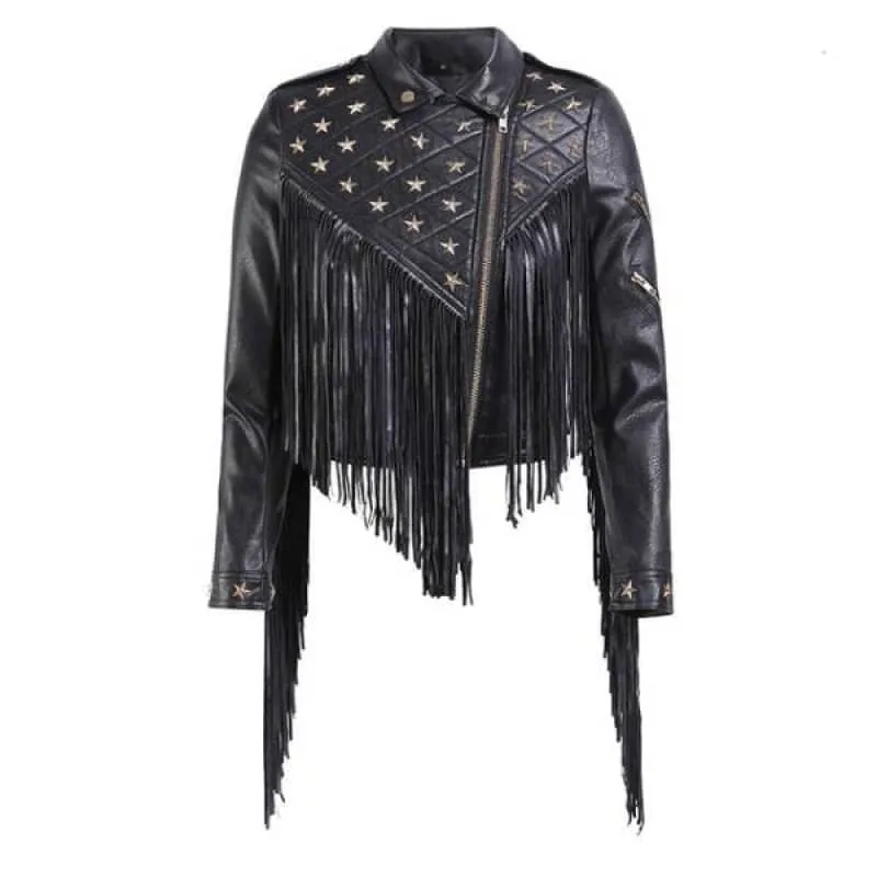 Veste biker femme - Frange