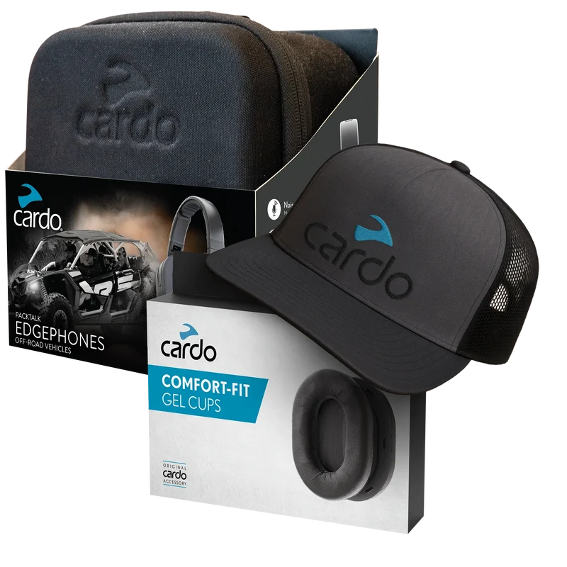 Packtalk Edgephones ORV + Gel Cups + Cardo cap