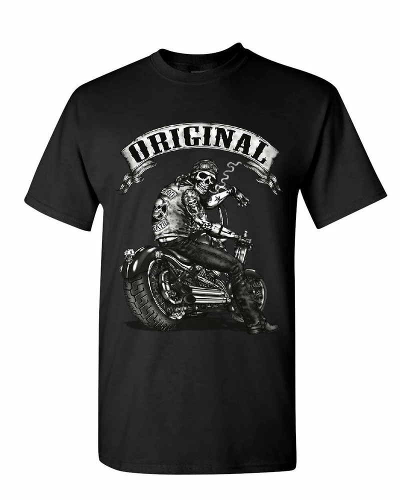 T-shirt de Moto - Original skull Noir
