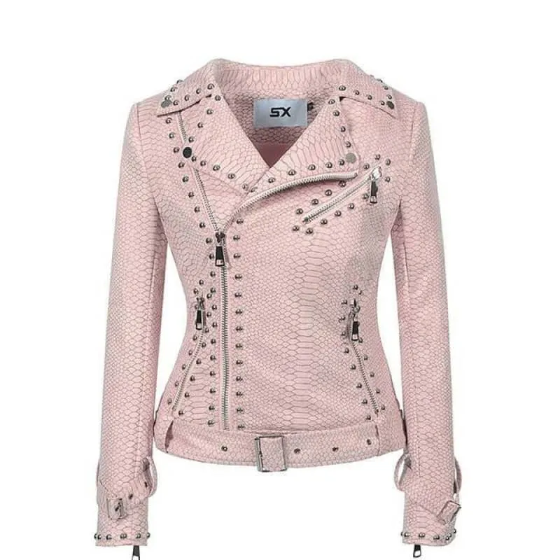 Veste biker femme - Rose