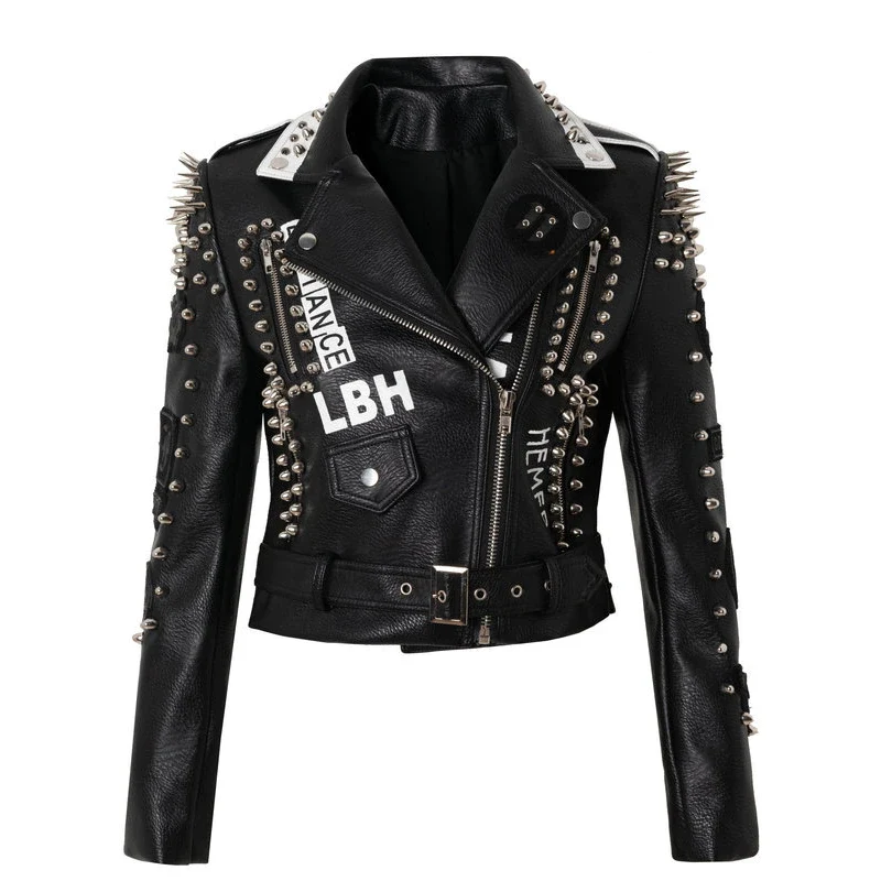 Veste biker femme - Cloutée