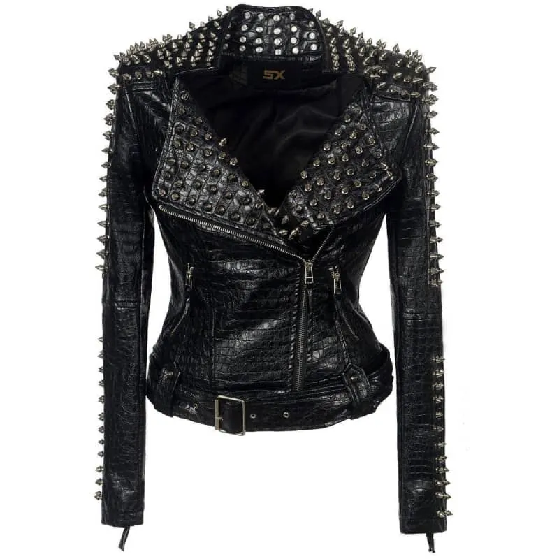 Veste biker femme - Perfecto clouté