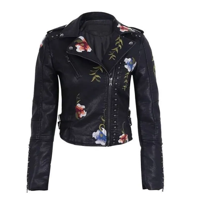 Veste biker femme - Floral