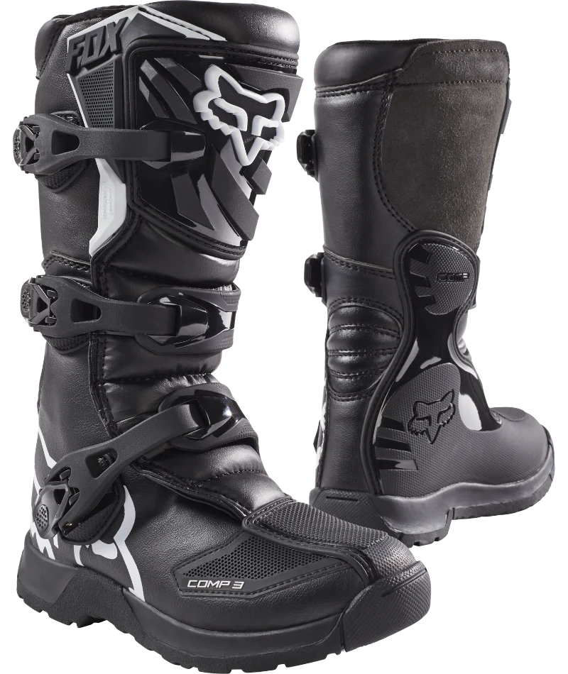 Fox Bottes Racing Comp 3Y noires pour jeunes